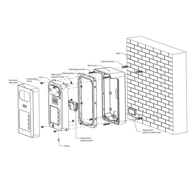 Dahua Dahua Dahua VTM07R Regenkap Opbouw t.b.v VTO3211D