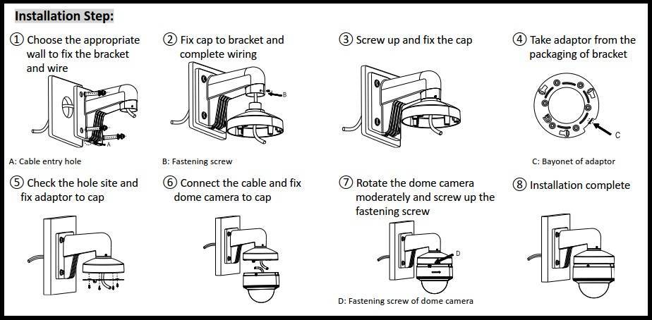 Hikvision DS-1273ZJ-130TRL aluminum wall bracket