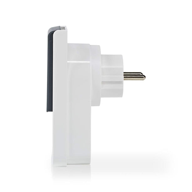 Nedis Wi-Fi Smart Plug für draußen | Spritzwassergeschützt | IP44 | Verbrauchsüberwachung | Schuko Typ F | 16 A