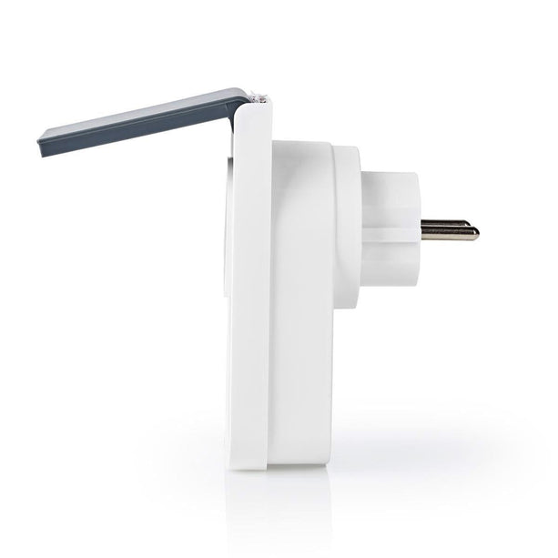 Nedis Wi-Fi Smart Plug für draußen | Spritzwassergeschützt | IP44 | Verbrauchsüberwachung | Schuko Typ F | 16 A