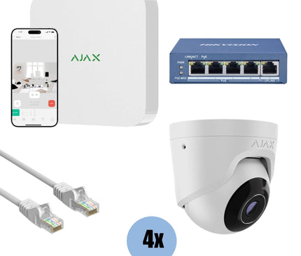 Ajax Systems Ajax Systems Kit 4x Tourelle, NVR et câblage
