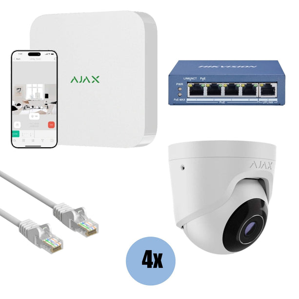 Kit Ajax Systems 4x Tourelle, NVR et câblage