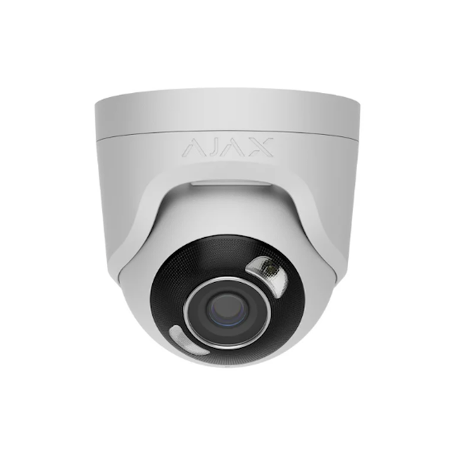 Ajax Systems Ajax Systems TurretCam HL White 5Mp Hybrid Lighting IP Camera