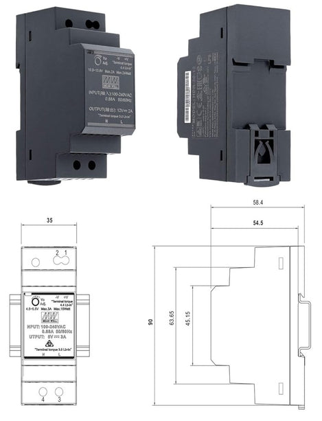 AlarmsystemExpert.nl Gürteltransformator 12V DC für z.B. Video-Türklingel Ajax Doorbell & Hikvision KV6113 (DC-Stromversorgung)