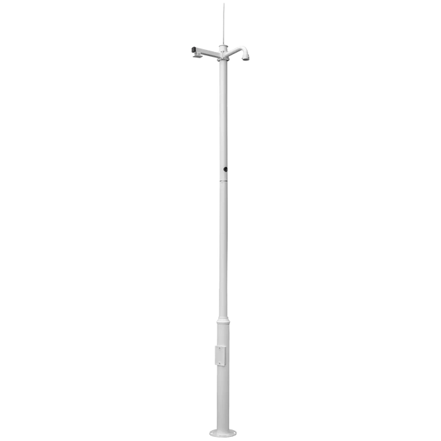 AlarmsystemExpert.co.uk Kameramast 4.5m Weiß, Stahl verzinkt, Blitzableiter