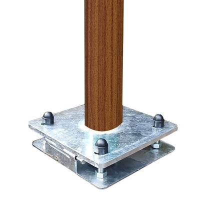 Alarm SystemExpert.co.uk Structure en bois foncé mât à caméra avec ancre basculante 4 mètres