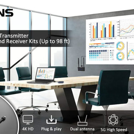 Alarm SystemExpert.co.uk Drahtloser Hdmi Sender und Empfänger 4K/30Hz.