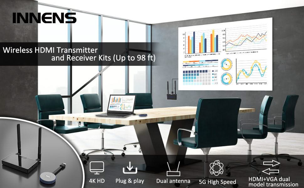 Alarm SystemExpert.co.uk Wireless Hdmi Transmitter And Receiver 4K/30Hz.