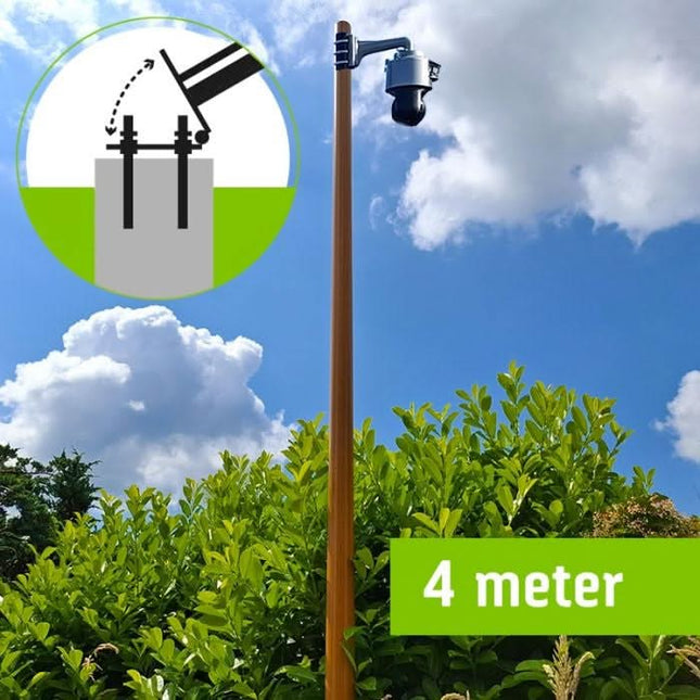 Alarm SystemExpert.co.uk Kameramast in leichter Holzkonstruktion mit Kippanker 4 Meter