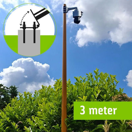 Alarm SystemExpert.co.uk Kameramast mit Kippanker in leichter Holzkonstruktion 3 Meter