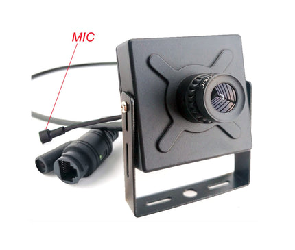 Alarm SystemExpert.de Pinhole IP Kamera 4Mp, 16mm Teleobjektiv, Blickwinkel 22Grad, PoE, Mikrofon
