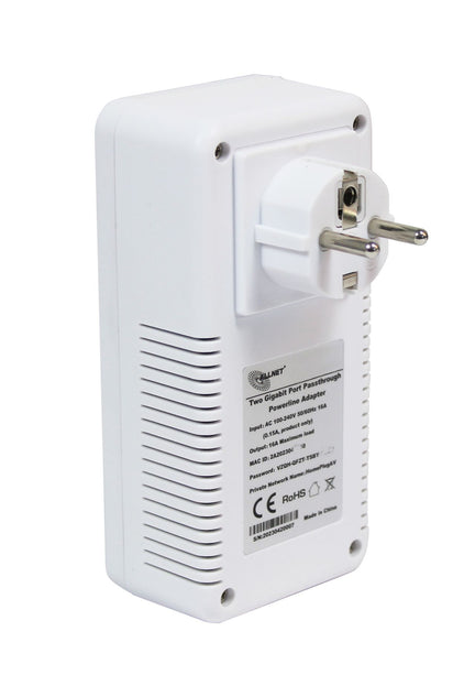 AlarmsysteemExpert.nl ALLNET Powerline Adapter Set 1200 Mbit Bridge RJ45 SmartLink with Pass-Through