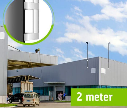 Alarm SystemExpert.de Kameramast 2 Meter Ø 90mm mit Edelstahl Wandhalterungen