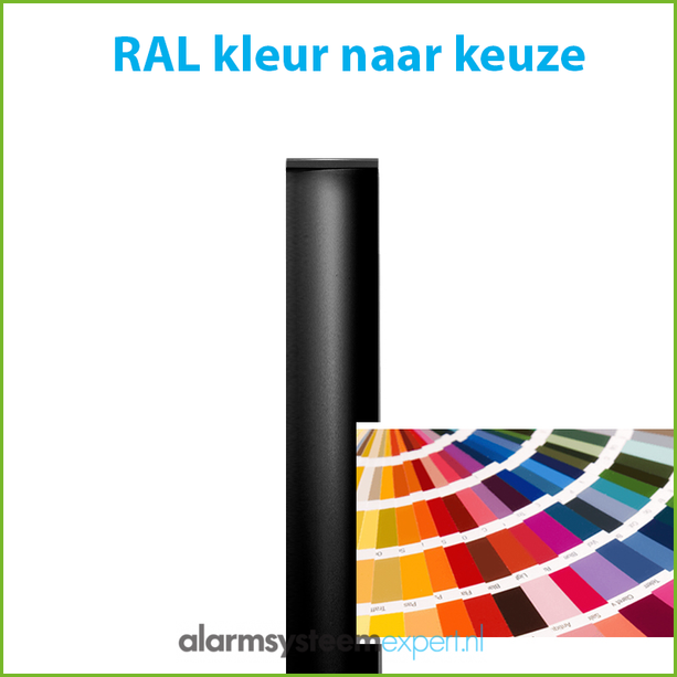 AlarmsysteemExpert.nl Cameramast 2 meter Ø 90mm met RVS muurbeugels