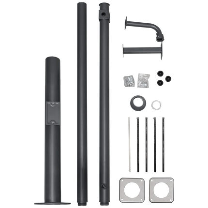 AlarmsystemExpert.co.uk Mât de caméra 4.5m Gris foncé, Acier galvanisé, Paratonnerre