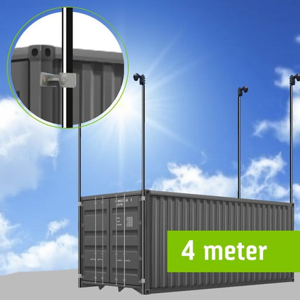 AlarmsysteemExpert.nl Cameramast 4 meter Ø 60mm met containerklemmen