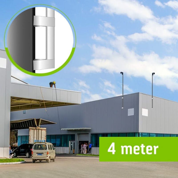 AlarmsysteemExpert.nl Cameramast 4 meter Ø 90mm met RVS muurbeugels