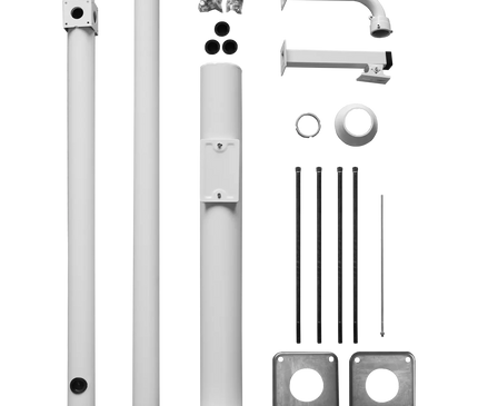 Alarm SystemExpert.co.uk Alarm SystemExpert.co.uk Kameramast 4.5m Weiß, Stahl verzinkt, Blitzableiter