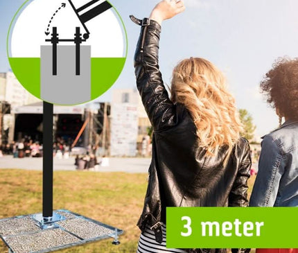 Alarm SystemExpert.nl Alarm SystemExpert.nl Kameramast bewegliches Aluminium 3 Meter Ø 90mm mit Kachelrahmen