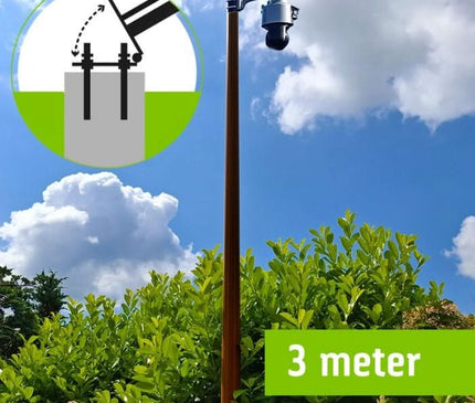 Alarm SystemExpert.co.uk Structure en bois léger mât à caméra avec ancre basculante 3 mètres