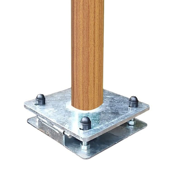 AlarmsysteemExpert.nl Lichte houtstructuur cameramast met kantelanker 3 meter