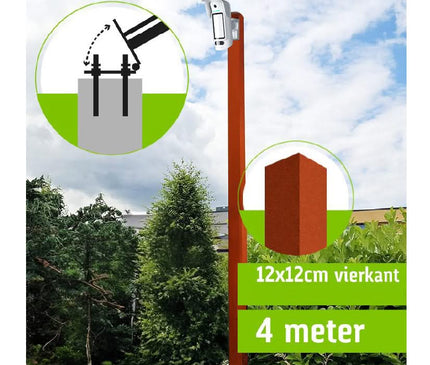 Alarm SystemExpert.fr Alarm SystemExpert.fr SecuTower Mât carré inclinable en aluminium pour caméra 4 mètres RAL-2004