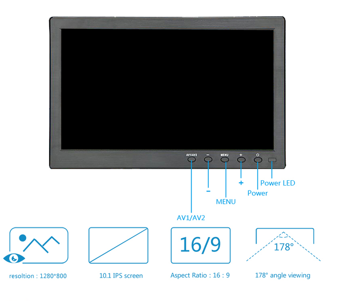 AlarmsysteemExpert.nl TFT 10" Full HD monitor incl. montagebeugel voor aan wand