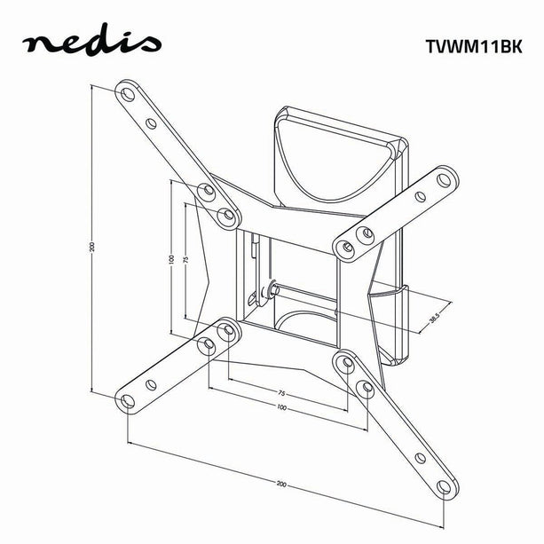 AlarmsysteemExpert.nl TV-Muurbeugel, kantelbaar voor 10-32 ", max. 30Kg. 1 scharnierpunt