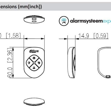 Dahua Dahua Airshield DHI-ARA24-W2(868) Draadloze Keyfob