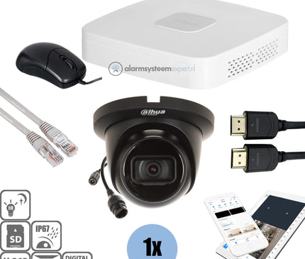 Dahua Dahua Black Kit 1x Turret 8 Mp + Recorder & Cabling
