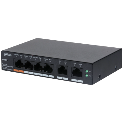 Dahua DH-CS4006-4ET-60, 4xPoE 100Mb Anschlüsse, Smart Switch, 2x Uplink Gigabit