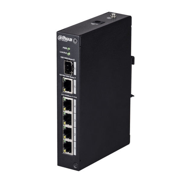 Dahua DH-PFS3106-4ET-60, 4xPoE Anschlüsse, 1x Uplink 1x SFP Anschluss Gigabit