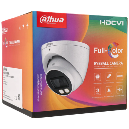 Dahua Dahua HAC-HDW1809T-A-LED, 8MP 2.8mm 4K, HDCVI, Full-Color Eyeball Camera, coax