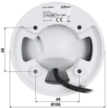 Dahua Dahua HAC-HDW2802T-A-S2, 4K Starlight HDCVI IR Eyeball Camera, coax
