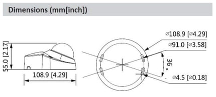 Dahua Dahua IPC-HDBW3541F-AS-S2,  5MP Mini Dome Network Camera 2.8mm, Wizsense