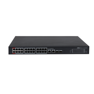 Dahua Dahua PFS3228-24GT-360 24x PoE Gigabit Switch 360W 2x SFP en 2x RJ45 Uplink