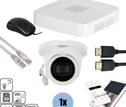 Dahua Dahua Set 1x Turret 8MP + Rekorder & Verkabelung