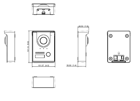 Dahua VTM05R Schwarzes Regendach zur Aufputzmontage für VTO2202/2201