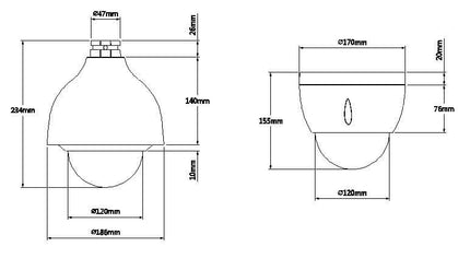 Dahua IPC-SD42212T-HN-S2 Starlight Full HD PTZ camera, 12x zoom, IP66