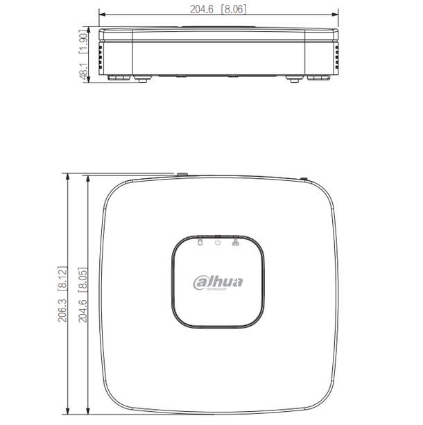 Dahua NVR2104-P-4KS3 Lite Series, 1x LAN 4x PoE Geschikt voor 4 IP camera's DEMO MODEL