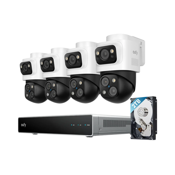 Eufy Security camera set; PoE recorder with 4x S4 PTZ