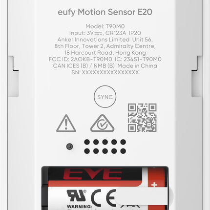 Eufy Eufy Bewegungsmelder E20 Drahtlos Haustierfreundlich Wandhalterung Weiß