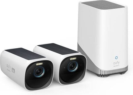 Eufy Eufycam E40, Duopack avec 2 caméras 2K sans fil et Homebase 3