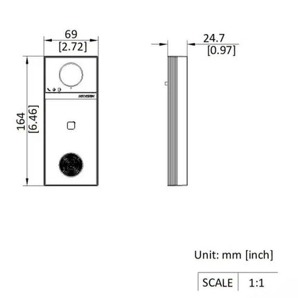 Hikvision DS-KV6114-WBE1, Video-Türklingel 4MP, WiFi/PoE, Micro SD Steckplatz, 150gr Betrachtungswinkel