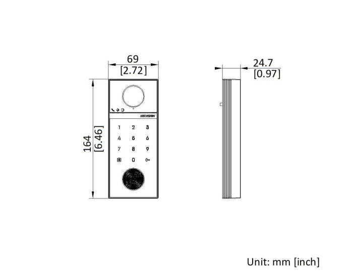 Hikvision DS-KV6124-WBE1, Video doorbell 4MP, WiFi/PoE, Micro SD slot, 150gr. (numeric keypad)