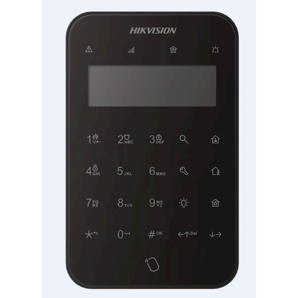 Hikvision DS-PK1-LT-WE Draadloos LCD Keypad + Tag Reader Zwart