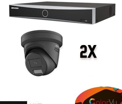 Hikvision Hikvision Colorvu Set 2x Turret 4MP Recorder + Verkabelung