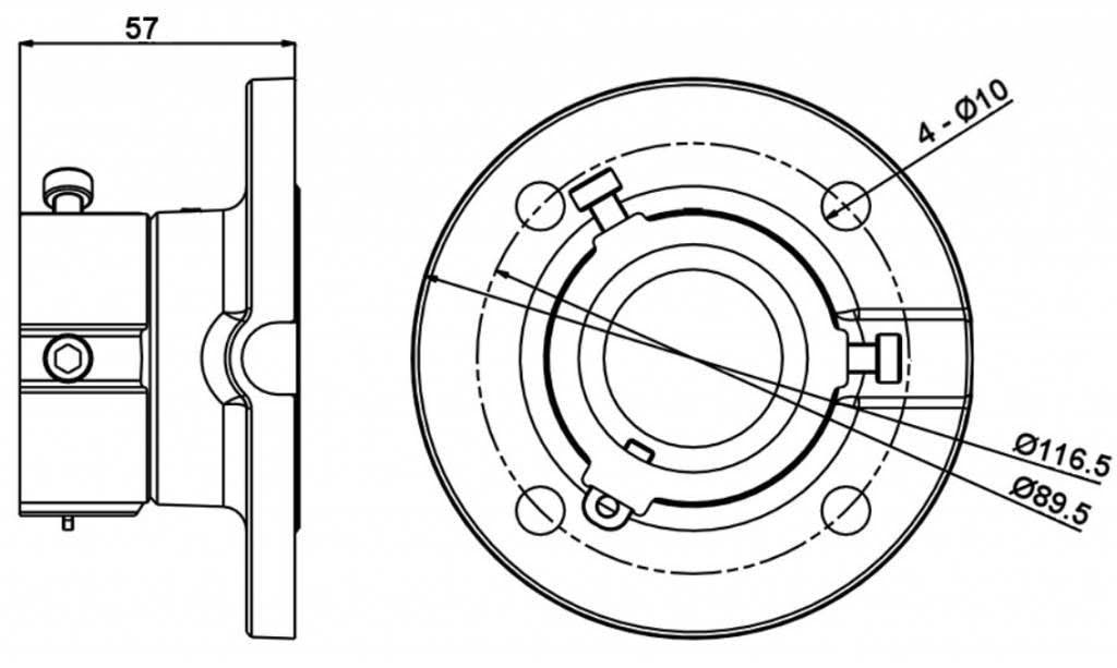 Hikvision Hikvision DS-1663ZJ BEUGEL PTZ DOME Montage au plafond 57mm