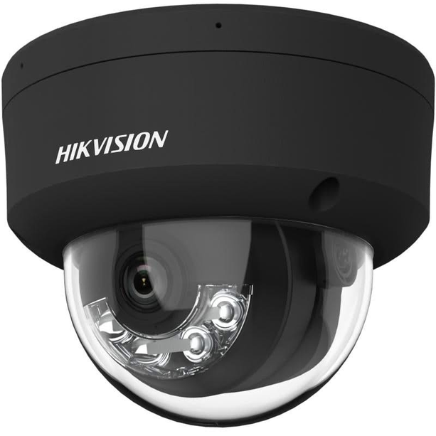 Hikvision DS-2CD2143G2-LIS2U Black, 4MP Dome Network Camera AcuSense Smart Hybrid Light PoE and 2x Microphone