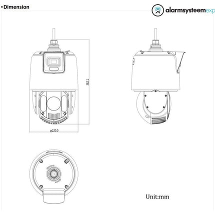 Hikvision DS-2SE7C425MW-AEB(14F1)(P3), 4MP Dual camera with PTZ 25X zoom and fixed camera in one.